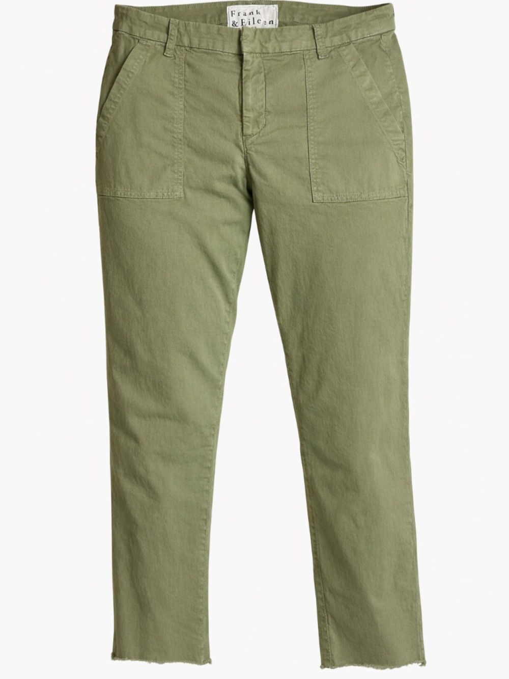 Frank & Eileen Blackrock Utility Pants Army Green Crop Size 10